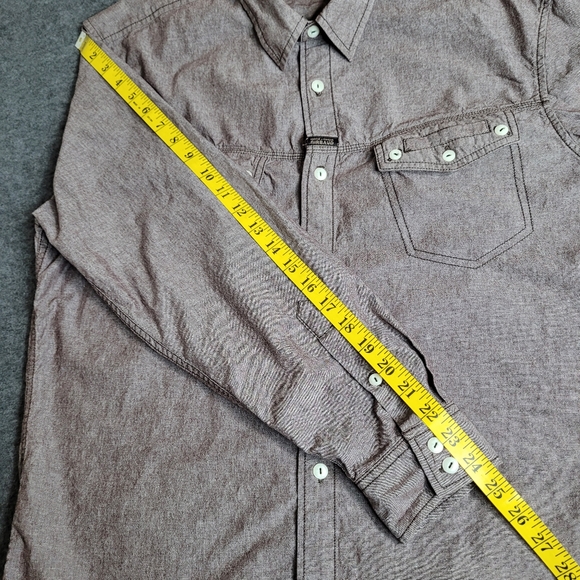 Vintage Marithe Francois Girbaud Mens L Brown Button Shirt Roll Tab Long Sleeve - Picture 5 of 13